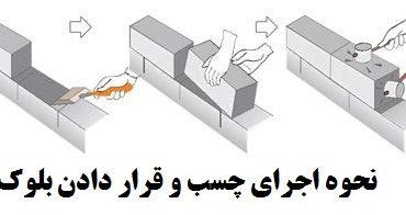 نحوه اجرای چسب و قرار دادن بلوک